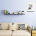 PÓŁKA ŚCIENNA NA KSIĄŻKI REGAŁ WISZĄCY CZARNY 60 x 23 x 3,8 CM Eugad