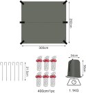 Plandeka 210 g/m2 3 x 3m WOLTU WODOSZCZELNA SZARA