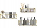 Półka metal wisząca zestaw 3 sztuk Woltu 40 x 13 cm biały, złoty kolor