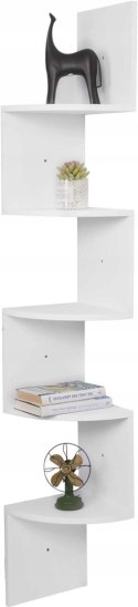 Półka płyta wisząca narożna MDF Woltu 25 x 25 x 156 cm biały