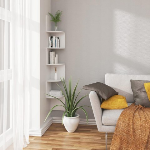 Półka płyta wisząca narożna MDF Woltu 25 x 25 x 156 cm biały