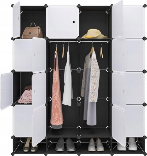 SZAFA MODUŁOWA Woltu SR0090sw 148 x 165 x 35 cm czarny