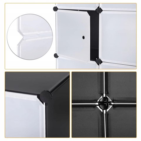 SZAFA MODUŁOWA Woltu SR0090sw 148 x 165 x 35 cm czarny