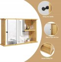 SZAFKA ŁAZIENKOWA BAMBUSOWA WISZĄCA Z LUSTREM 55 x 35,5 x 14.3 cm Eugad
