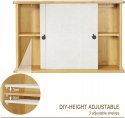 SZAFKA ŁAZIENKOWA BAMBUSOWA WISZĄCA Z LUSTREM 55 x 35,5 x 14.3 cm Eugad
