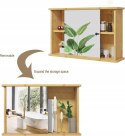 SZAFKA ŁAZIENKOWA BAMBUSOWA WISZĄCA Z LUSTREM 55 x 35,5 x 14.3 cm Eugad