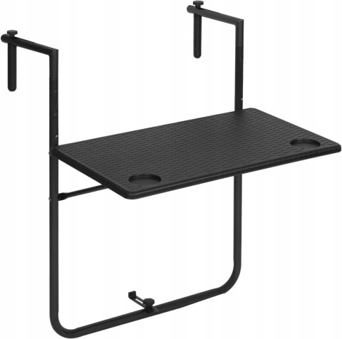 Stół wiszący składany metal prostokątny 60 x 57 x 84,5 cm czarny