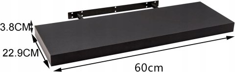 Półka wisząca ścienna płyta MDF Woltu 60 x 22,9 cm czarny