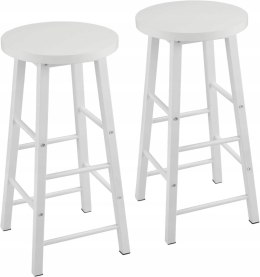 Hoker Taboret barowy zestaw 2 sztuk Woltu biały 71 cm