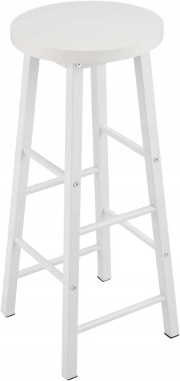 Hoker Taboret barowy zestaw 2 sztuk Woltu biały 71 cm