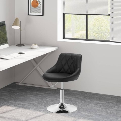 Hoker krzesło barowe zestaw 2 sztuk Woltu czarny 82 cm skóra sztuczna