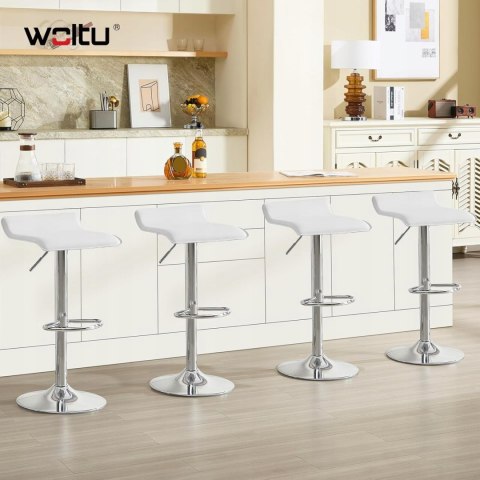Hoker zestaw 2 sztuk Woltu biały 84 cm skóra sztuczna
