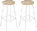 Hokery TABORET zestaw 2 stołków barowych biały 30,5 x 30,5 x 64,5 cm