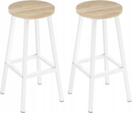 Hokery TABORET zestaw 2 stołków barowych biały 30,5 x 30,5 x 64,5 cm