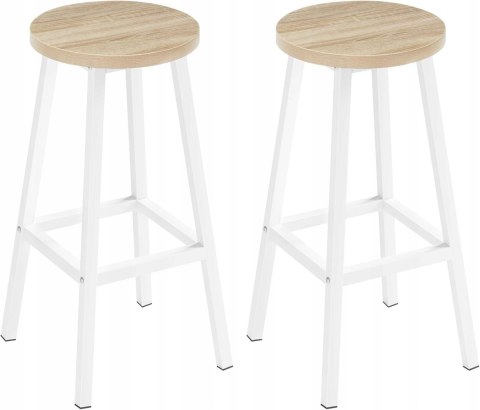 Hokery TABORET zestaw 2 stołków barowych biały 30,5 x 30,5 x 64,5 cm