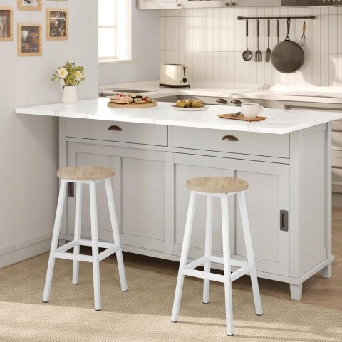 Hokery TABORET zestaw 2 stołków barowych biały 30,5 x 30,5 x 64,5 cm