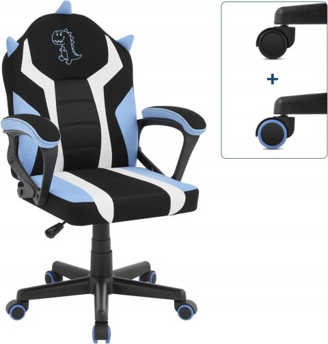 KRZESŁO DLA DZIECI ERGONOMICZNE OBROTOWE Z PODŁOKIETNIKAMI NIEBIESKIE