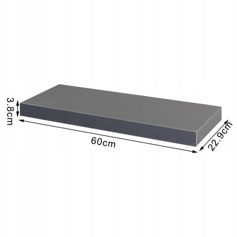 Półka wisząca ścienna płyta MDF Woltu 60 x 22,9 cm odcienie szarości