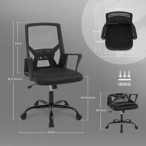 ERGONOMICZNE KRZESŁO BIUROWE klihome czarne