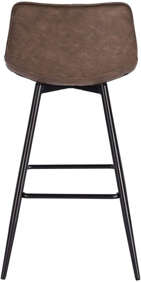 Hoker krzesło barowe zestaw 2 szt Woltu pikowane brąz 84 cm skóra sztuczna