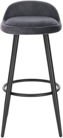 Hoker krzesło barowe zestaw 2 sztuk Woltu czarny, szary 78,5 cm tkanina