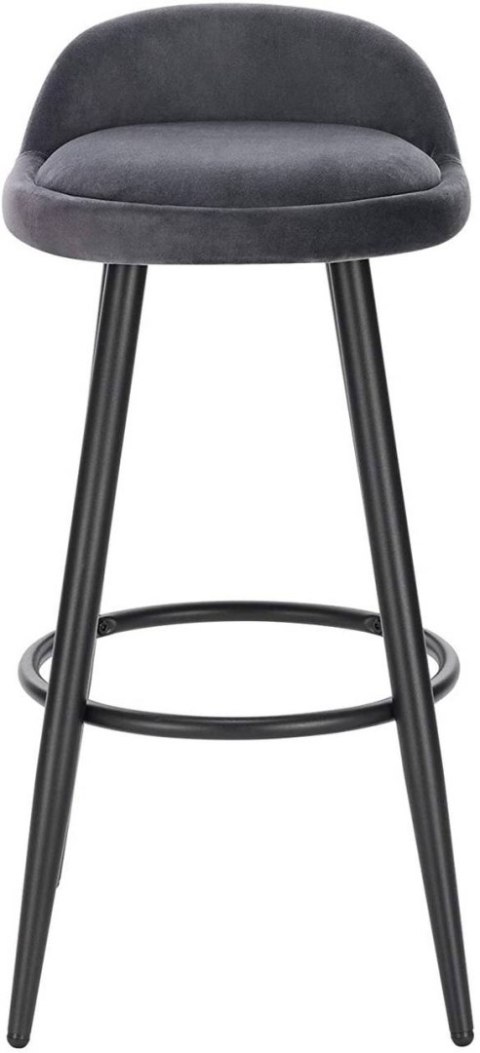 Hoker krzesło barowe zestaw 2 sztuk Woltu czarny, szary 78,5 cm tkanina