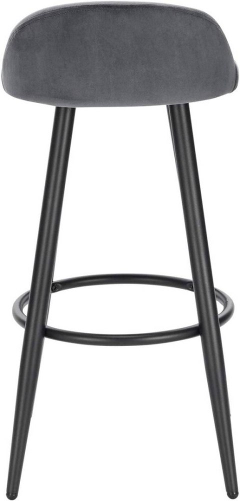 Hoker krzesło barowe zestaw 2 sztuk Woltu czarny, szary 78,5 cm tkanina