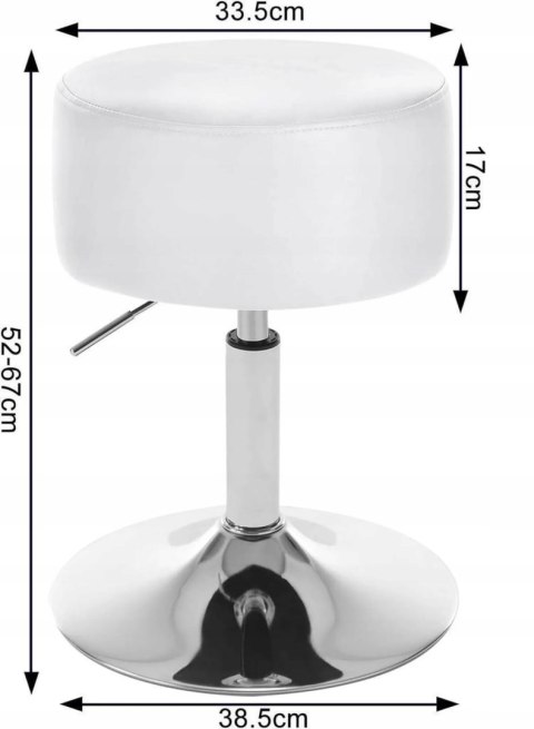 Hoker taboret Woltu biały 69 cm skóra sztuczna OUTLET