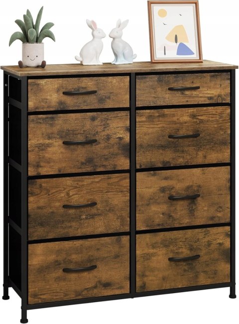 KOMODA Z 8 SZUFLADAMI z włókniny Woltu 86 x 30 x 89 cm odcienie brązu