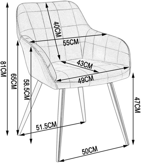 Krzesło do jadalni Woltu welur różowy 1 szt. tapicerowane pikowane