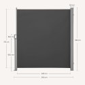 MARKIZA boczna ZEWNĘTRZNA pionowa do ogrodu WOLTU 180 x 350 cm antracyt