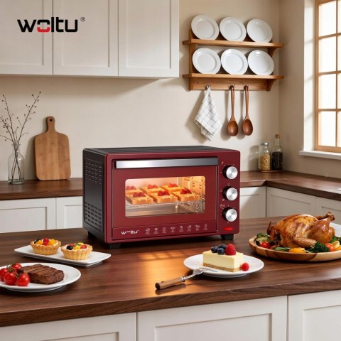 MINI PIEKARNIK WOLTU 28 l, piec do pizzy 1600 W, 100-230 °C