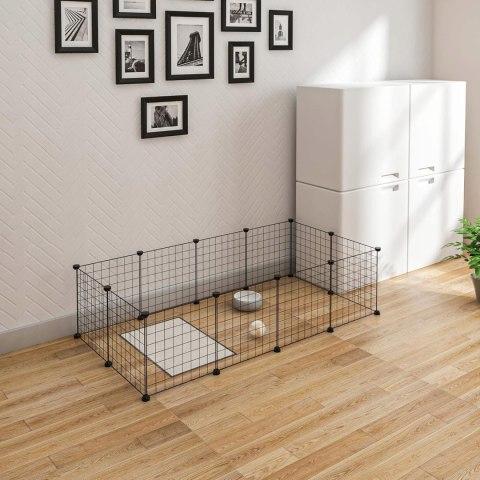 Ogrodzenie WYBIEG KOJEC dla królika kota świnki DIY 12 paneli 142x72x36 cm