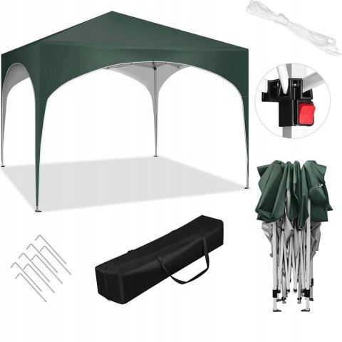 PAWILON OGRODOWY WOLTU Pop-Up, wodoodporny Oxford, 3x3 m, zielony