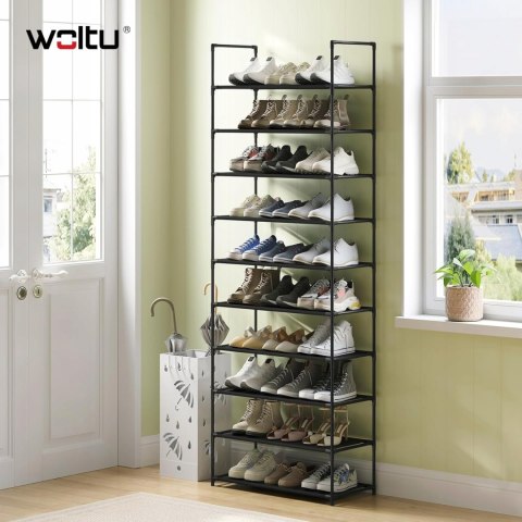 PÓŁKA NA BUTY WOLTU 10-poziomów 61 x 28 x 174 cm, czarny