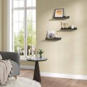 PÓŁKA WISZĄCA ŚCIENNA ZESTAW 3SZT CZARNA REGAŁ WISZĄCY 40 x 12 x 5 CM Eugad