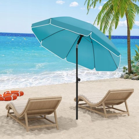 Parasol plażowy ogrodowy tarasowy łamany okrągły regulowany 135 cm UV
