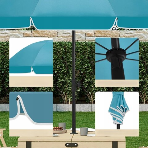 Parasol plażowy ogrodowy tarasowy łamany okrągły regulowany 135 cm UV