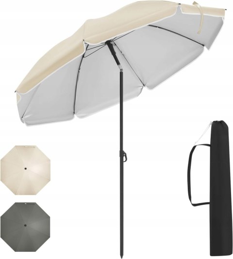 Parasol plażowy tarasowy woltu śr. 175cm kolor beżowy składany