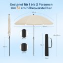 Parasol plażowy tarasowy woltu śr. 175cm kolor beżowy składany