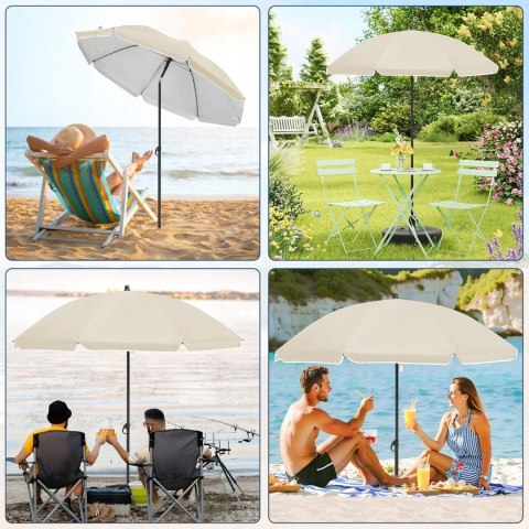 Parasol plażowy tarasowy woltu śr. 175cm kolor beżowy składany