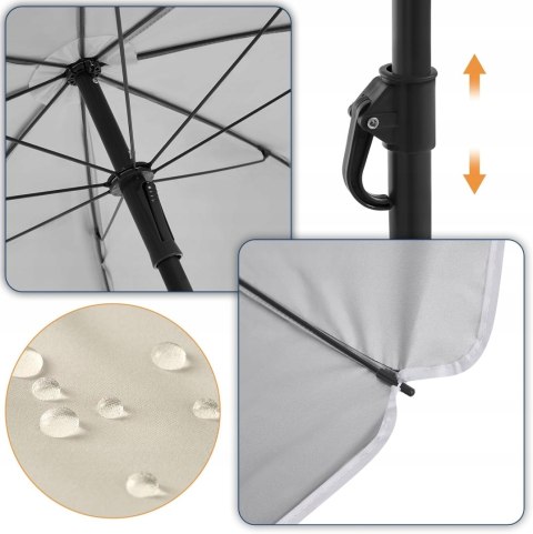 Parasol plażowy tarasowy woltu śr. 175cm kolor beżowy składany