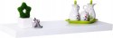 Półka ścienna EUGAD, półka wisząca, płyta MDF, biała, 100x22,9x3,8 0039QJ