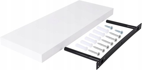 Półka ścienna EUGAD, półka wisząca, płyta MDF, biała, 100x22,9x3,8 0039QJ