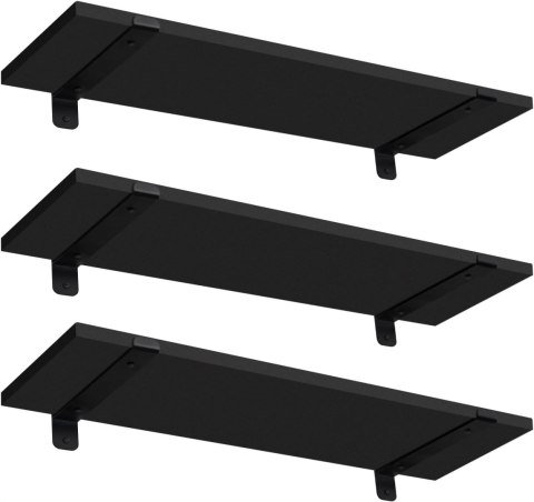 Półka ścienna wisząca 60 cm pływająca regał ścienny ZESTAW 3 SZT Czarny