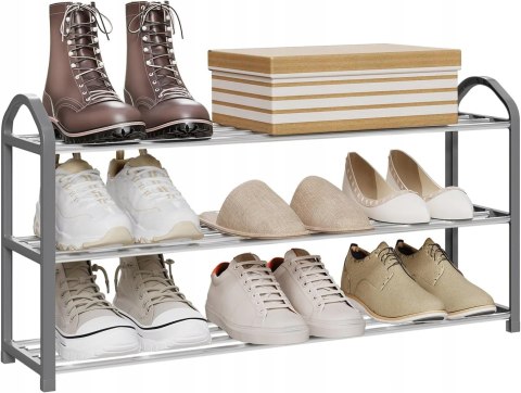 REGAŁ NA BUTY WOLTU 3 poziomy, 18.5D x 79W x 42.5H cm szary