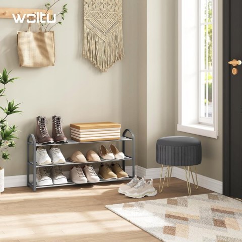 REGAŁ NA BUTY WOLTU 3 poziomy, 18.5D x 79W x 42.5H cm szary