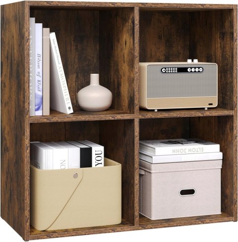 REGAŁ NA KSIĄŻKI Woltu 59,6 cm x 59,8 cm x 29 cm rustykalny brąz