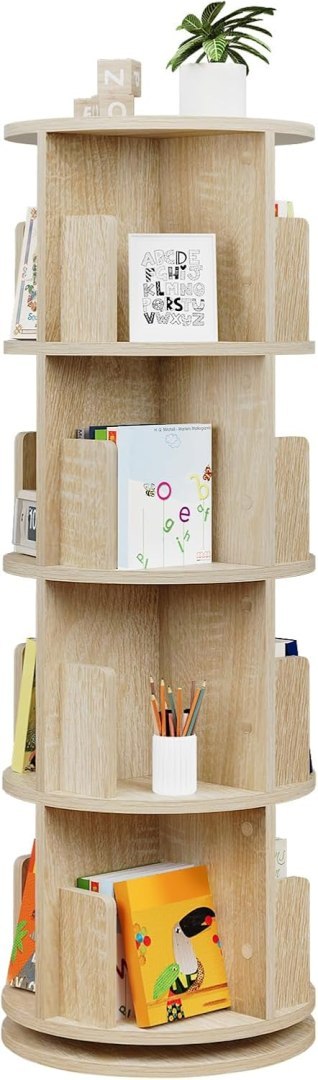 REGAŁ NA KSIĄŻKI obrotowy Eugad 44 cm x 127,4 cm x 44 cm dąb jasny