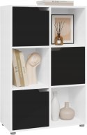 Regał na książki zabawki Woltu 6 półek 60 x 90 x 29 cm biały/czarny